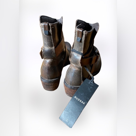 NEW Rudsak Leather Ankle Boots Brown Size 38 - Picture 4 of 11